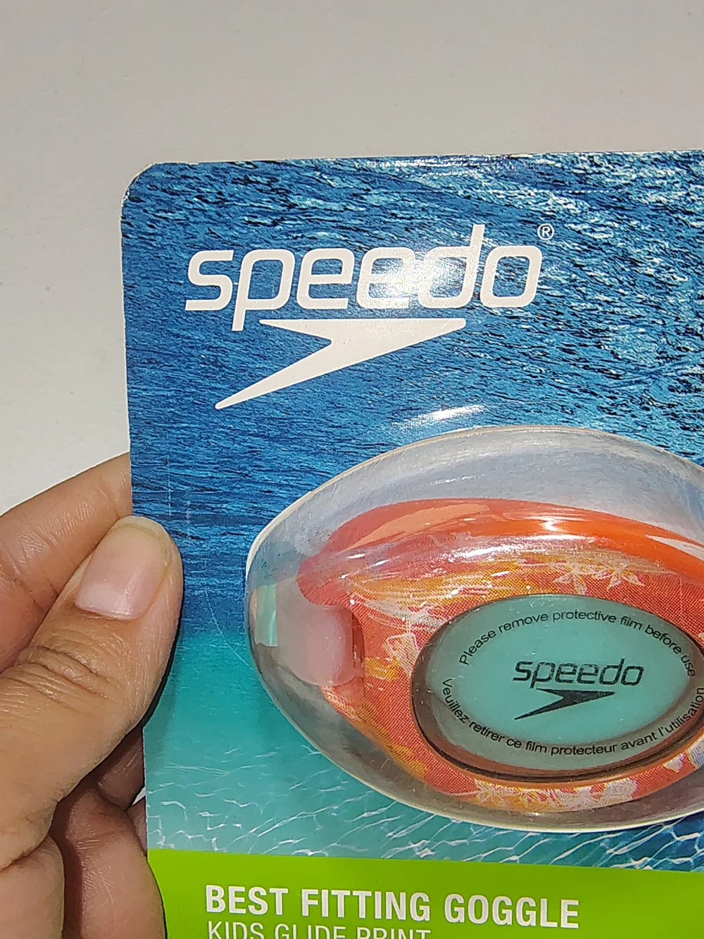 Speedo Kids Glide Print Swim Goggles Amber Wave Bright,Ages 3-6 Best Fit New NWT